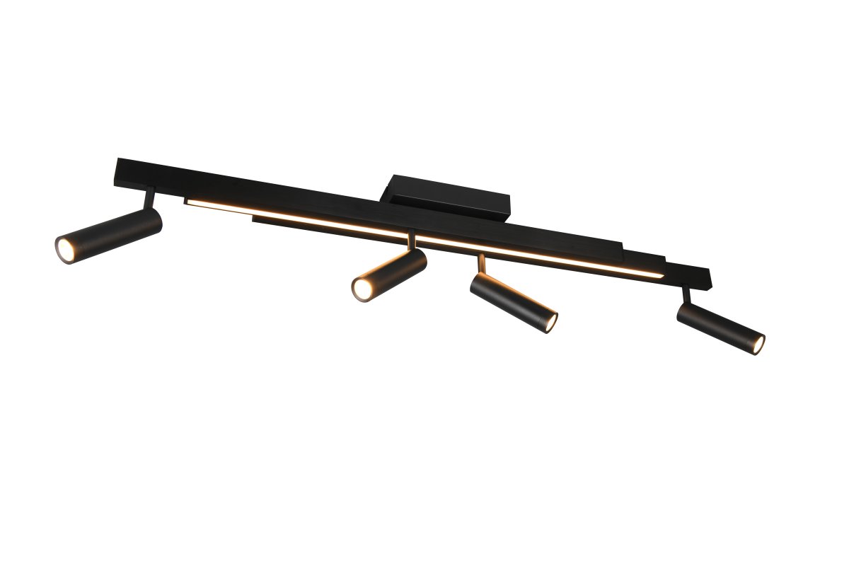 Zeno 4 Negro foco de techo De Trio Lighting - Con la tecnología LED de bajo consumo energético, puede ahorrar hasta un 80% en costes energéticos a la vez que se beneficia de una larga vida útil y de una alternativa respetuosa con el medio ambiente.