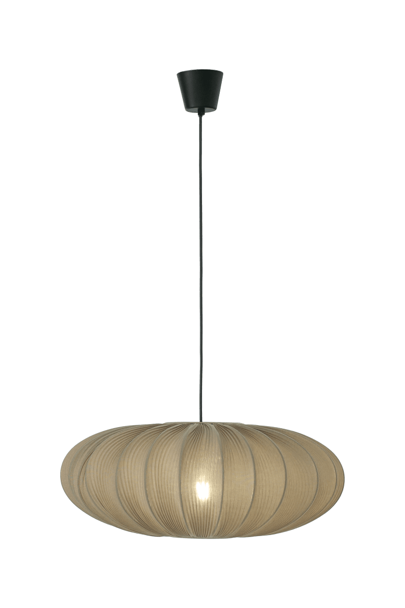 Mamsell Ø55 Gris Lámpas de techo De Aneta Lighting - La lámpara de techo Mamsell está recubierta de un tejido elástico finamente plisado que proporciona una luz agradable y ligeramente tenue.