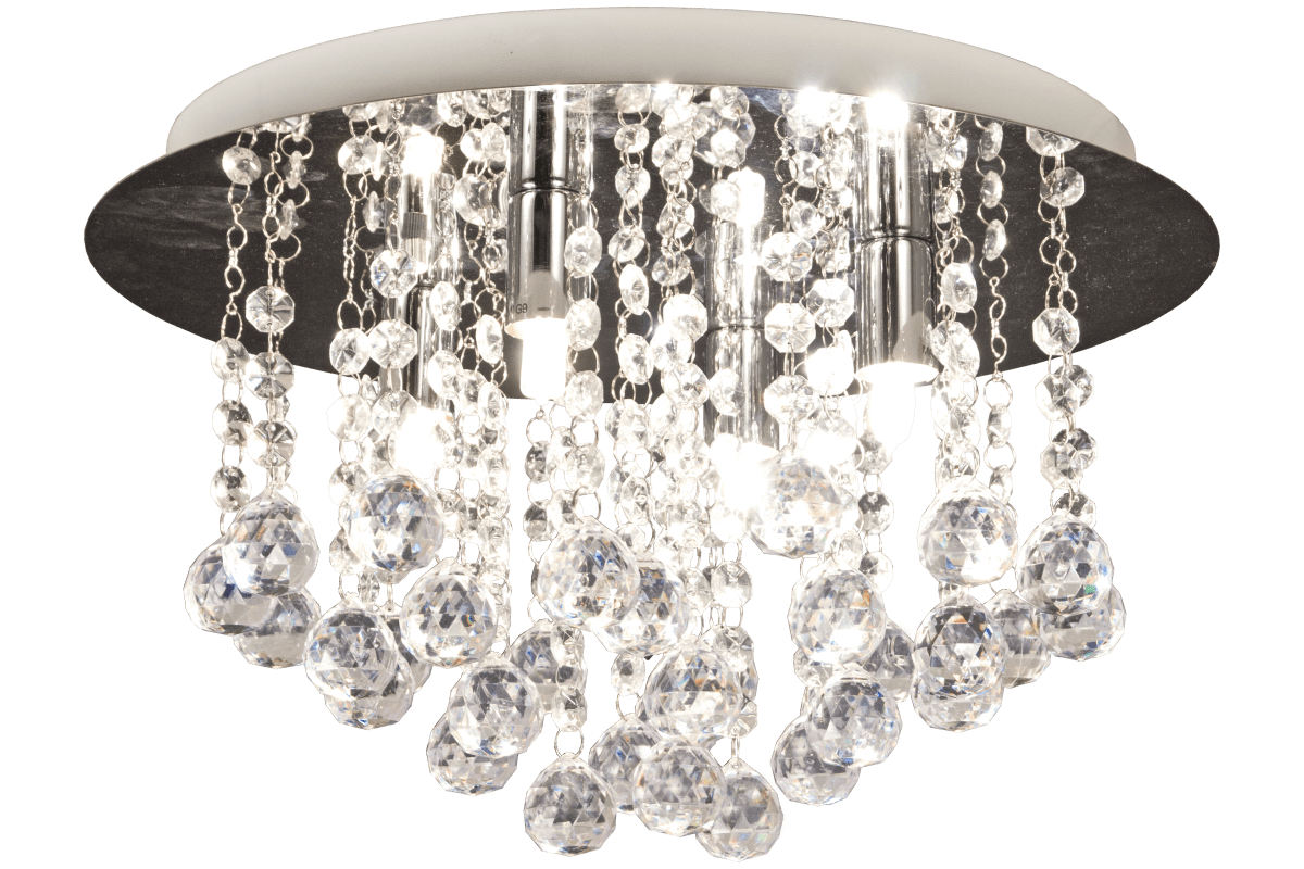 Donau Ø35 Cromo cristal De Aneta Lighting - La base cromada subraya el diseño glamoroso de la lámpara y la convierte en la elección perfecta para la sala de estar, el dormitorio o el comedor.