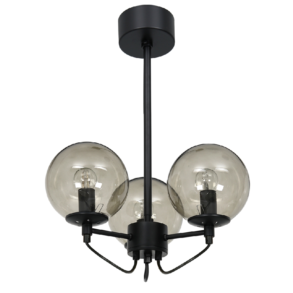 Perla 3 Ø37 Negro plafón De Hallbergs - ¡En combinación con los detalles de metal negro, la lámpara seguramente será el centro de atención en su hogar!