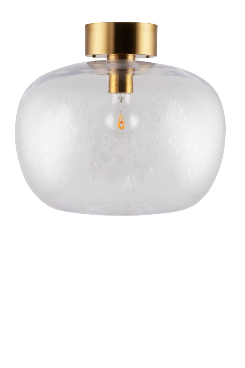 Soda Ø35 Claro plafón De Globen Lighting - Soda es una lámpara de techo de gran tamaño, fabricada en vidrio soplado con burbujas de aire.