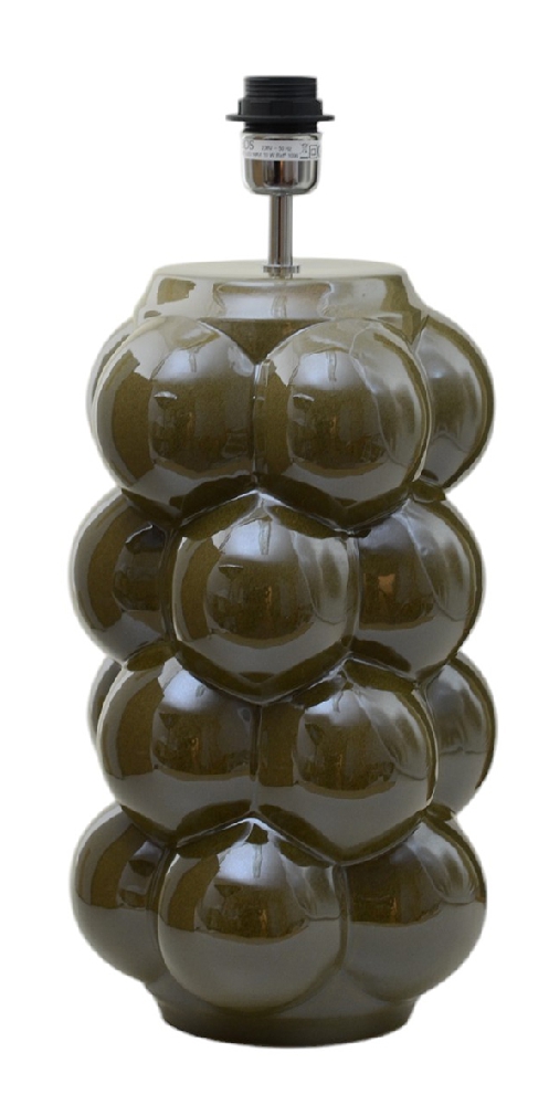 Imagen ampliada de Bubbles 47cm Olivgrön base de lámpara De Hallbergs - Bubbles &auml;r en dekorativ lampfot i keramik med en lekfull och uttrycksfull form.