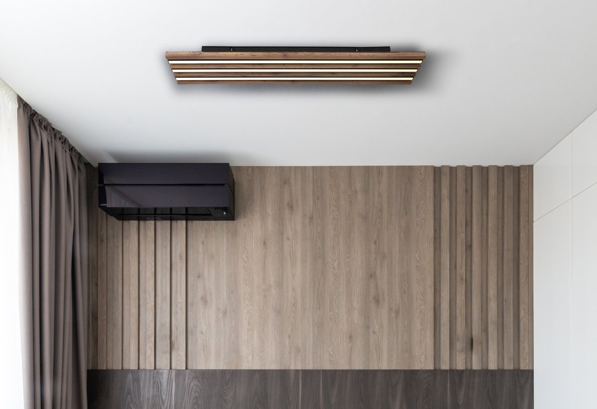 Hayden 80cm Madera plafón De Globo Lighting - Den rektangul&auml;ra plafonden Hayden &ouml;vertalar med sin moderna akustikpanel-look och bidrar med en h&auml;rlig ljusspridning i rummet.