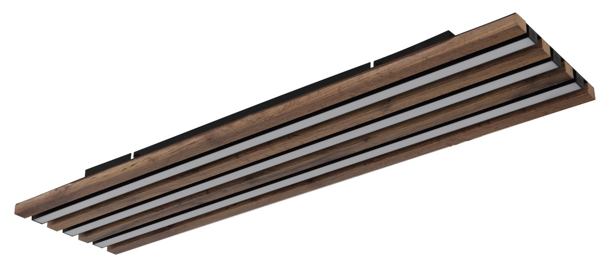 Hayden 80cm Madera plafón De Globo Lighting - Den rektangul&auml;ra plafonden Hayden &ouml;vertalar med sin moderna akustikpanel-look och bidrar med en h&auml;rlig ljusspridning i rummet.