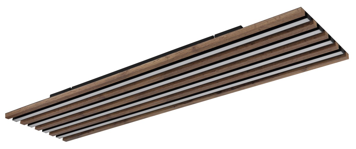 Hayden 120cm Madera plafón De Globo Lighting - Den rektangul&auml;ra plafonden Hayden &ouml;vertalar med sin moderna akustikpanel-look och bidrar med en h&auml;rlig ljusspridning i rummet.