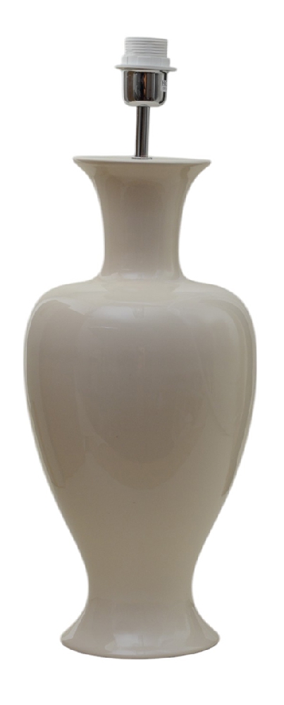 Mindy 50cm Beige base de lámpara De Hallbergs - Denna eleganta lampfot i keramik har en mjuk, klassisk form och en blank kr&auml;mbeige finish som ger ett varmt och stilrent uttryck.