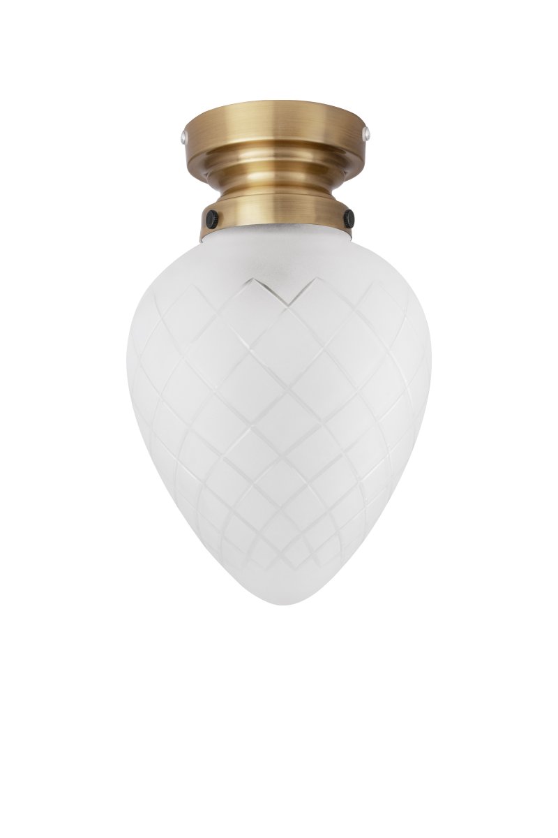 Juni Ø20 Latón antiguo/blanco lámpara de baño De Globen Lighting - La lámpara es perfecta para baños y cocinas y cumple con los estándares de protección IP44.