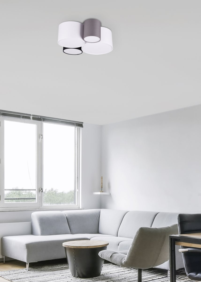 Hotel 50cm Multicolor plafón De Trio Lighting - La l&aacute;mpara de techo HOTEL con sus cuatro fuentes de luz es especialmente adecuada para salones y dormitorios, donde establece acentos de iluminaci&oacute;n armoniosos y crea un ambiente acogedor.
