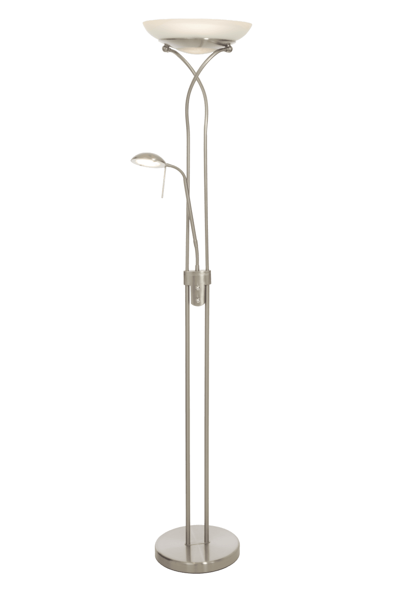 Cannes Acero lámpara de pie De Aneta Lighting - Esta es la lámpara para cualquier persona que quiera una luz general ajustable y una buena luz de lectura para realizar manualidades o leer en una lámpara.