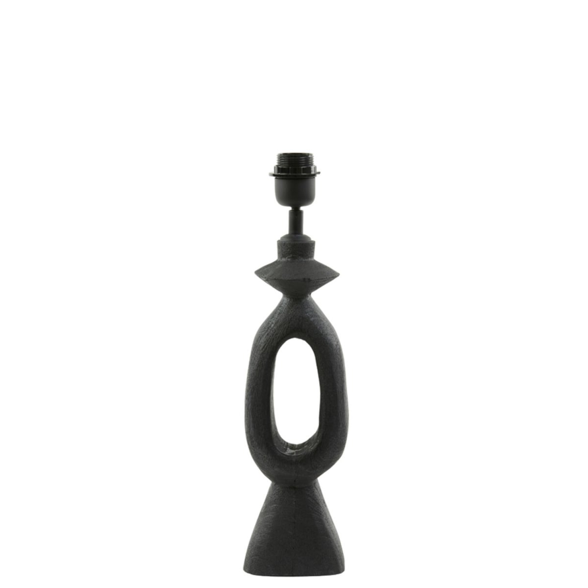 Django 45cm Negro base de lámpara De Light & Living - Esta exclusiva base de madera con un elegante acabado negro mate impresiona por su forma dinámica y su expresión artística.