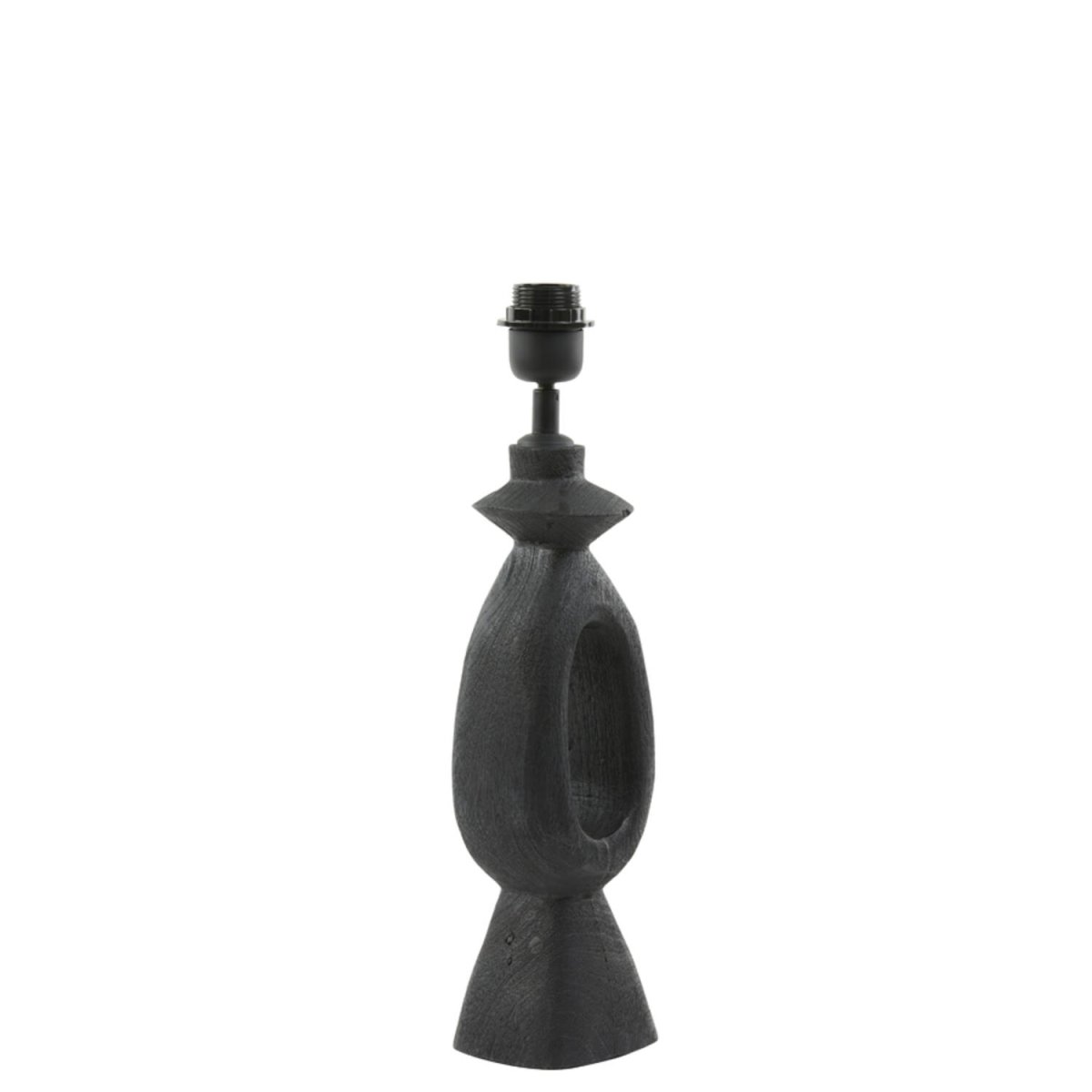 Django 45cm Negro base de lámpara De Light & Living - Esta exclusiva base de madera con un elegante acabado negro mate impresiona por su forma dinámica y su expresión artística.