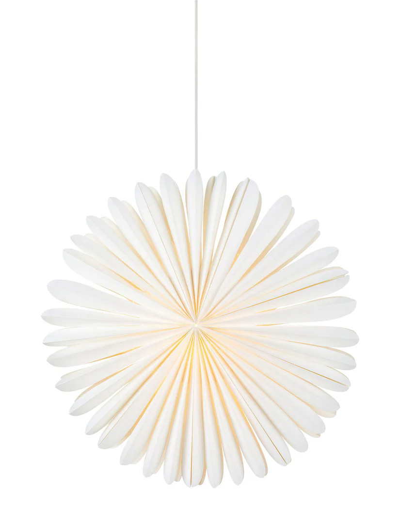 Sol Ø60 Blanco De Markslöjd - Sun Star White 60 cm es una flor de Pascua única con un toque moderno, que recuerda a un sol brillante.