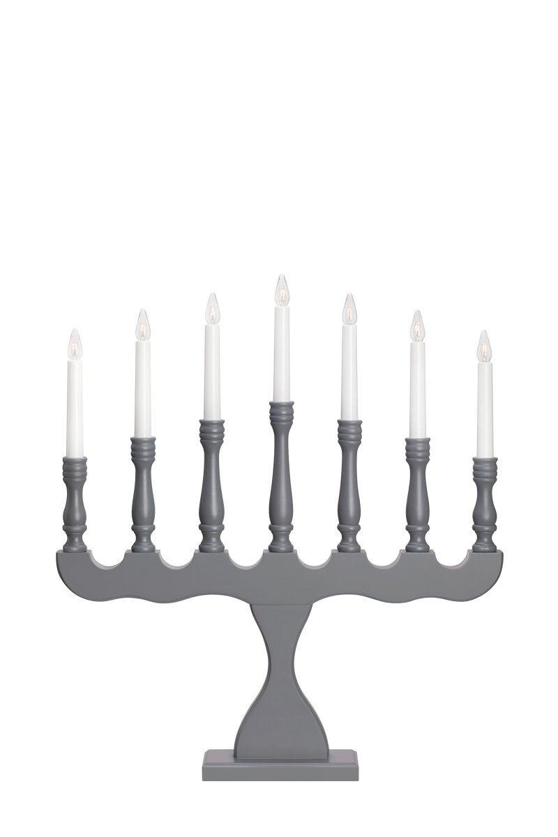 Svaneholm Gris De Markslöjd - Candelero de siete brazos en color gris.