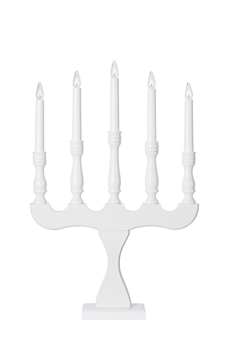 Svaneholm Blanco De Markslöjd - Candelabro de Adviento de cinco brazos en color blanco.