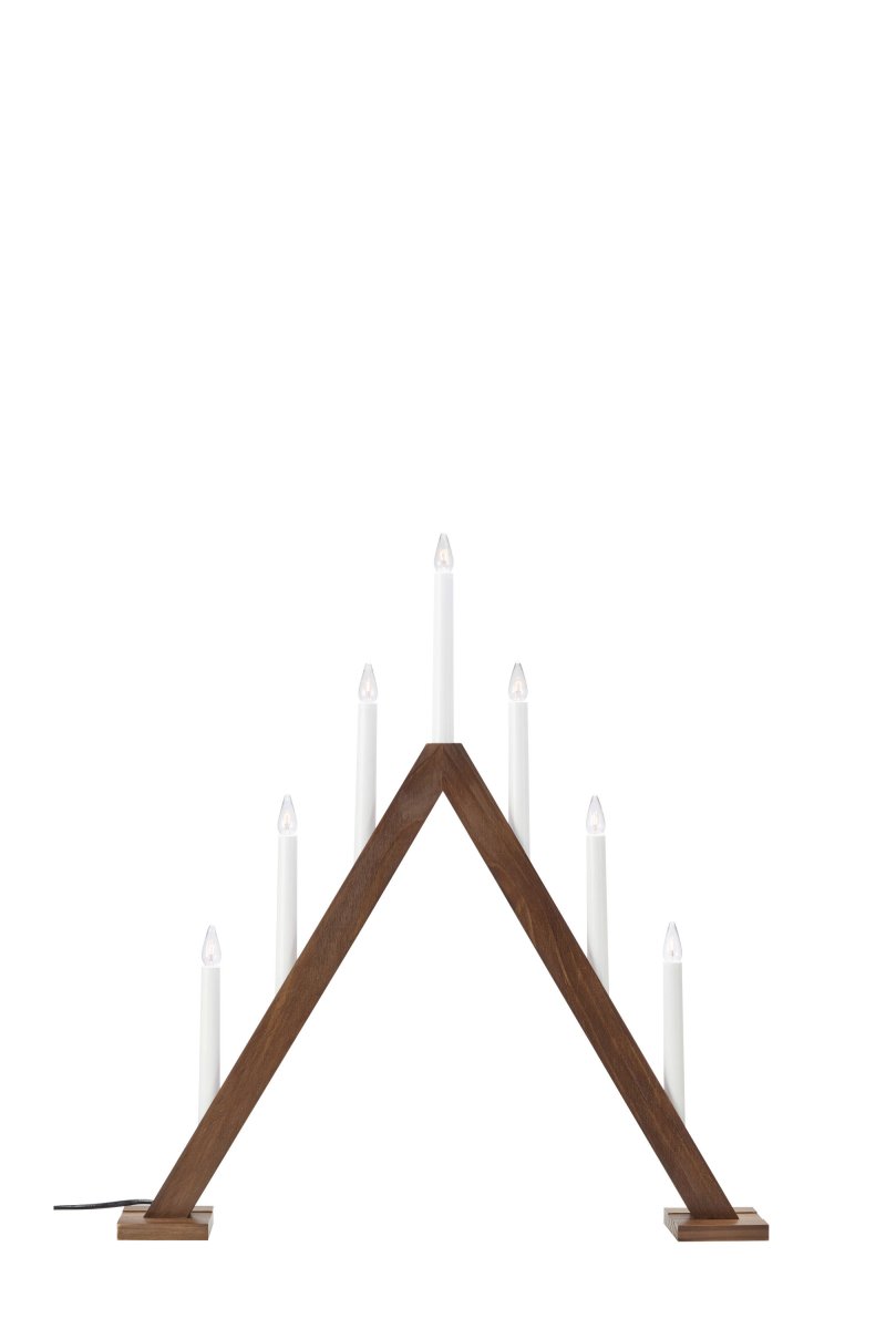Imagen ampliada de Ariele Marrón oscuro De Markslöjd - Elegante y cl&aacute;sico portavelas de Adviento de madera te&ntilde;ida en marr&oacute;n oscuro con 7 velas.