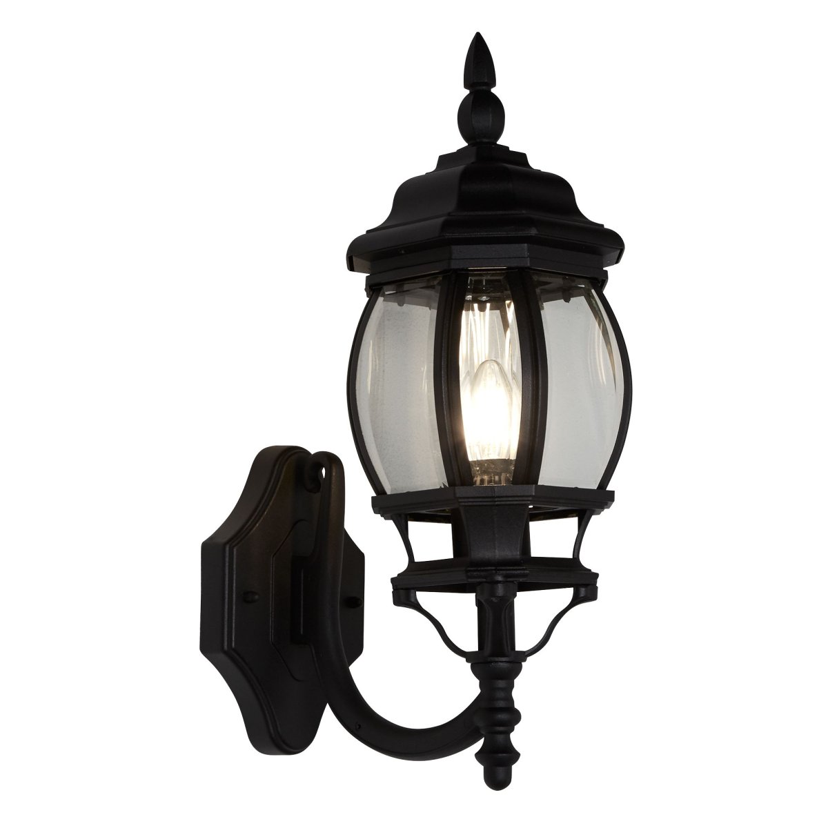 Bel Aire Negro lámpara de exterior De Searchlight - Esta clásica lámpara de exterior de metal negro añade un toque atemporal y elegante a su hogar.