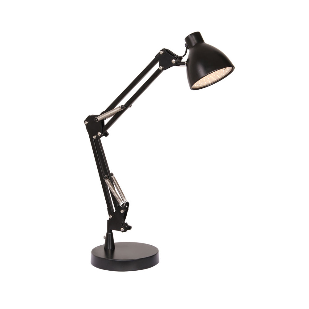 Bronx 40cm Negro lámpara de escritorio De Halo Design - Viene con un cable de plástico de 1,5 m, interruptor de encendido y enchufe.