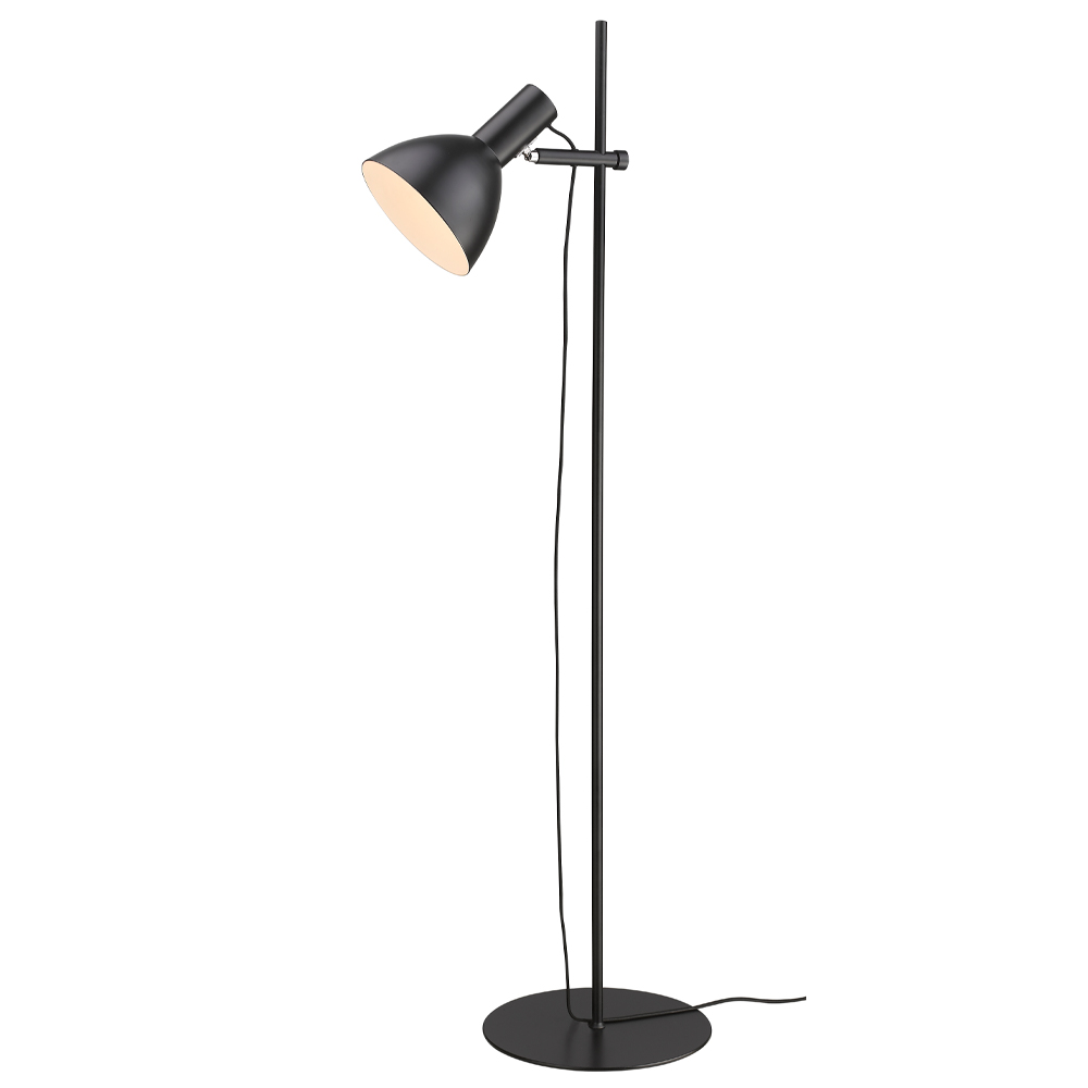 Baltimore 1 Negro lámpara de pie De Halo Design - El interruptor de encendido está ubicado en la pantalla de la lámpara para facilitar su manejo.