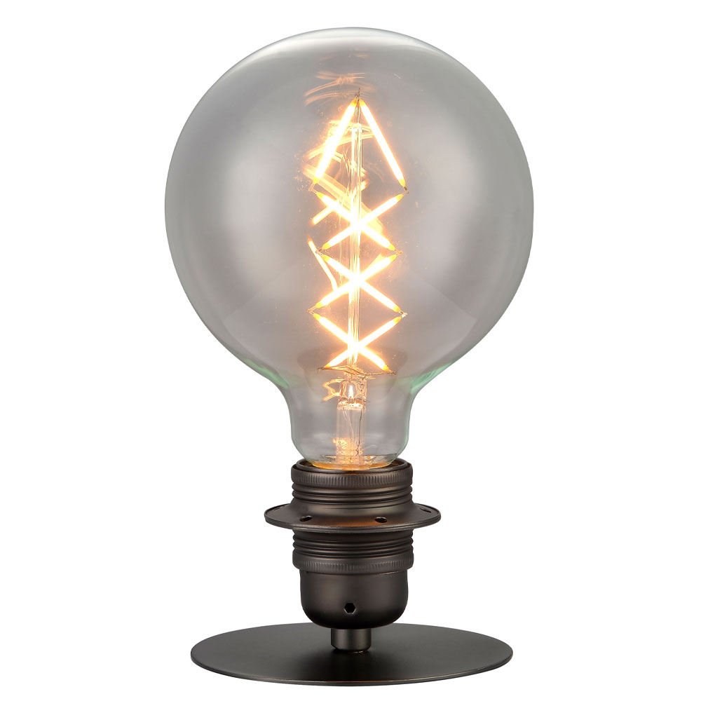 Combi 7cm Plata oscura lámpara de mesa De Halo Design - Se suministra con cable textil de 2 m de longitud, interruptor de alimentación y enchufe.