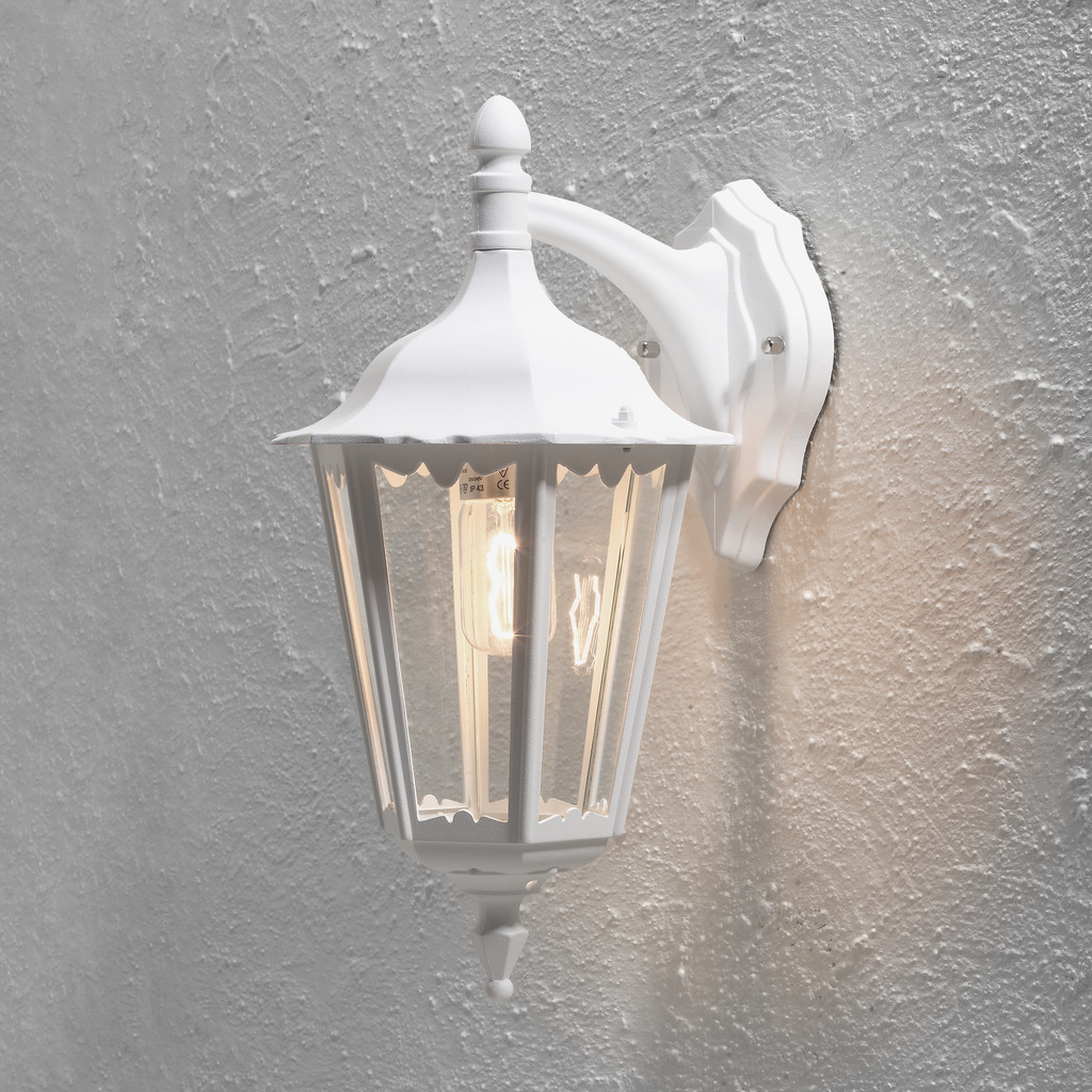 Firenze Blanco lámpara de exterior De Konstsmide - &iexcl;Dale a tu fachada un aspecto cl&aacute;sico y elegante con este estiloso aplique de pared blanco!