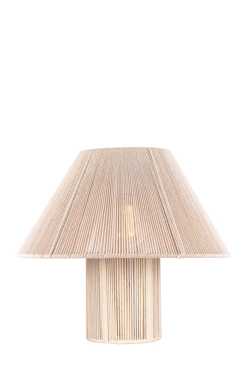 Anna 32cm Naturaleza lámpara de mesa De Globen Lighting - Anna está hecha de hilo de algodón de color natural, enrollado a mano sobre una estructura metálica.