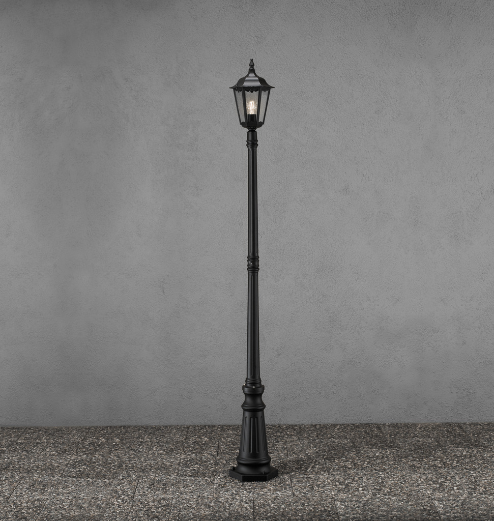 Firenze 210cm Negro farola De Konstsmide - La lámpara de exterior Milano es una clásica y elegante lámpara con una preciosa linterna.