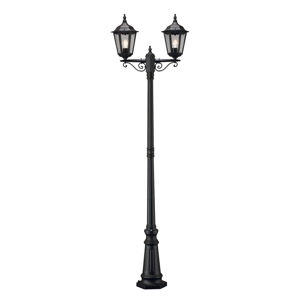 Firenze 220cm Negro farola De Konstsmide - La l&aacute;mpara de exterior Firenze de 2 brazos es una cl&aacute;sica y elegante l&aacute;mpara de exterior con dos brazos.