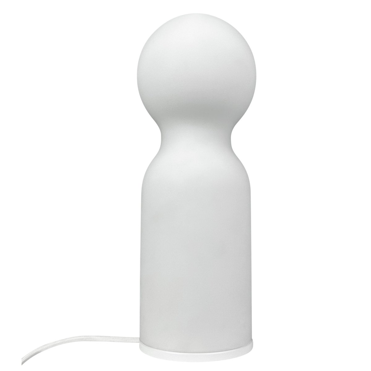 Harper 35cm Blanco lámpara de mesa De Dyberg Larsen - Det matta opalglaset skapar en mjuk och rogivande atmosf&auml;r, perfekt f&ouml;r avkoppling och mysiga stunder.