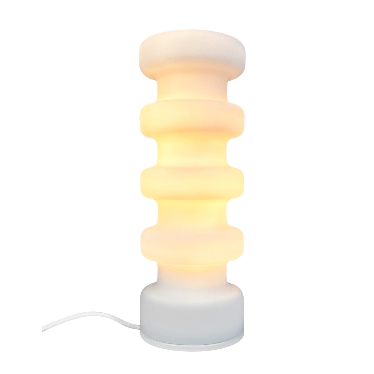Luna 33cm Blanco lámpara de mesa De Dyberg Larsen - L&aring;t Luna bordslampa bli rummets blickf&aring;ng med sitt f&ouml;rtrollande sken i opalglas och skapa en unik atmosf&auml;r.