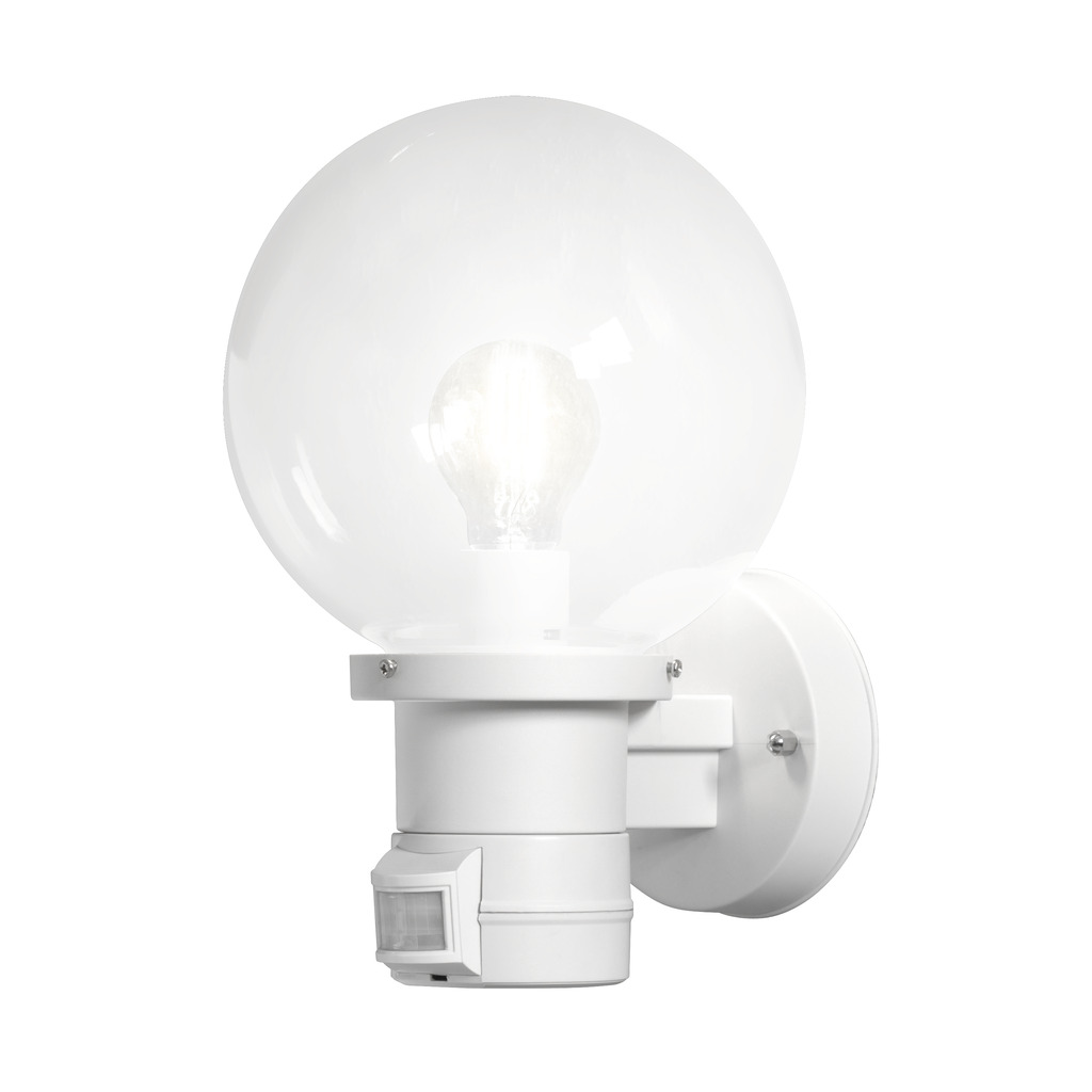 Nemi Blanco lámpara de exterior De Konstsmide - Asegure su hogar con esta moderna lámpara de fachada, que está equipada con un sensor de movimiento para mayor seguridad.