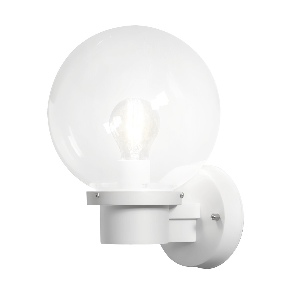 Nemi Blanco lámpara de exterior De Konstsmide - Esta elegante lámpara de fachada con una pantalla de vidrio atemporal proporciona una luz clara y acogedora que realza su pared exterior.