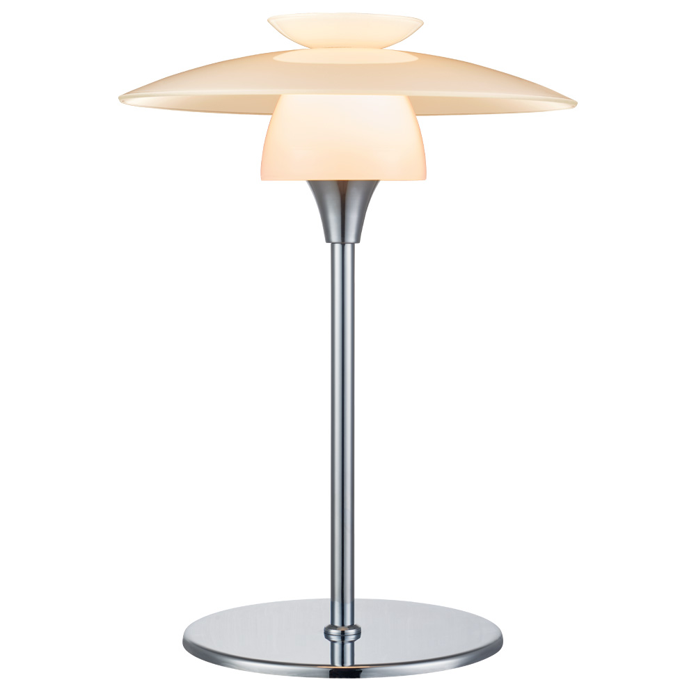 Scandinavia 30cm Ópalo lámpara de mesa De Halo Design - La l&aacute;mpara emite una luz suave y agradable que crea un ambiente c&aacute;lido y acogedor en la sala de estar, el dormitorio o el estudio.