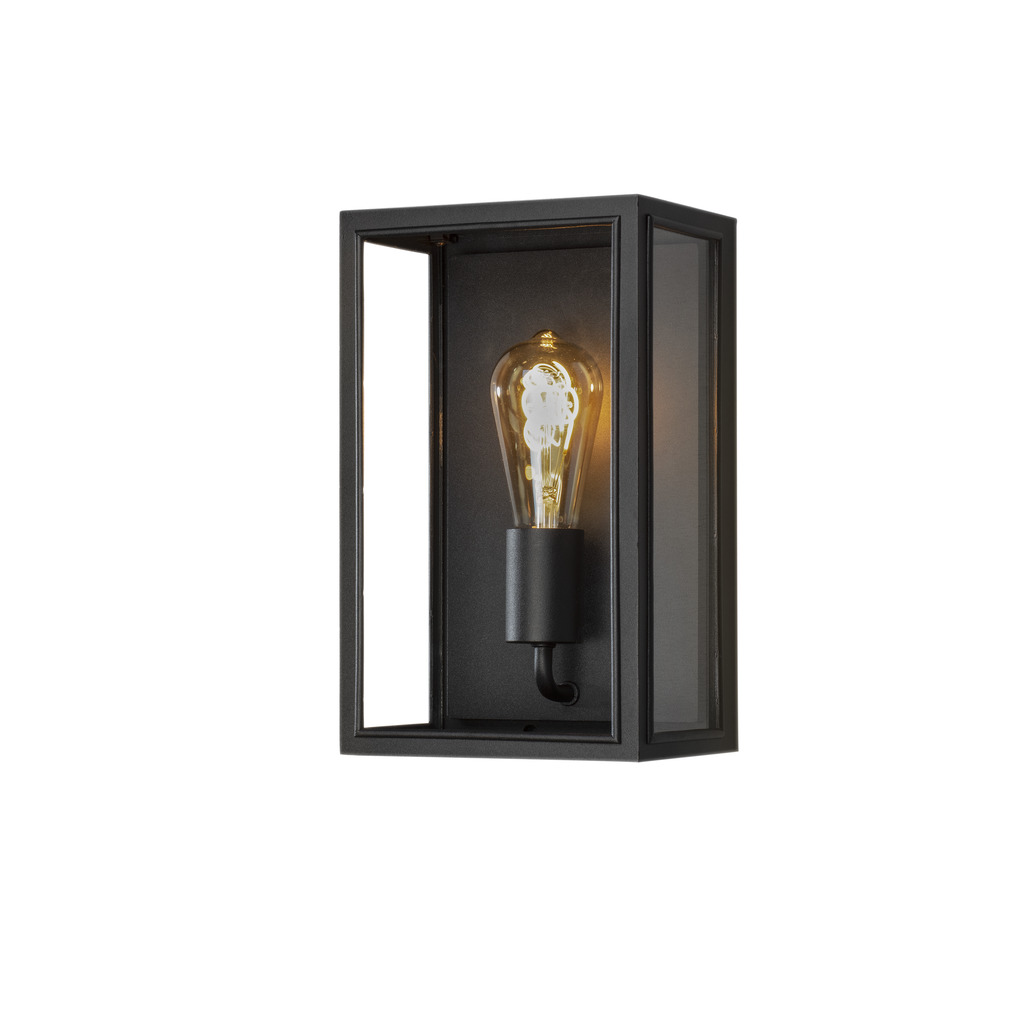 Carpi Negro lámpara de exterior De Konstsmide - Esta moderna lámpara de pared combina la estética industrial con un toque elegante y es un complemento perfecto para su fachada.