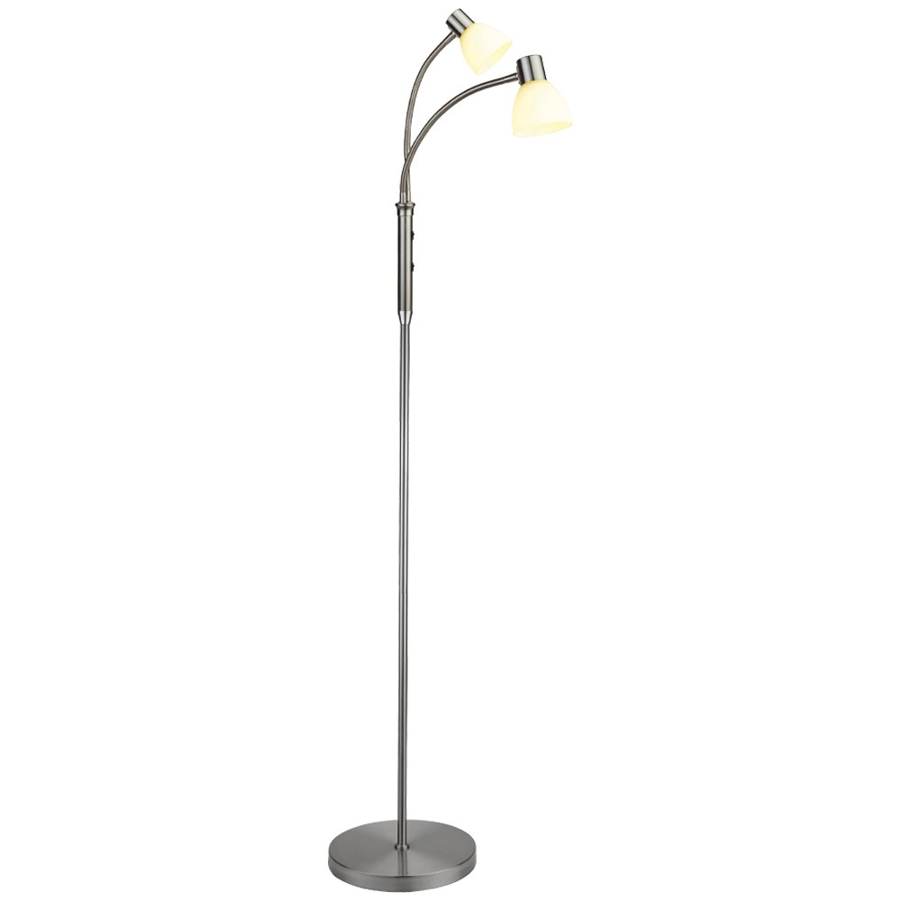 Imagen ampliada de Hudson 2 Acero lámpara de pie De Halo Design - Hudson es una l&aacute;mpara de pie elegante y funcional con dos brazos flexibles que permiten dirigir la luz f&aacute;cilmente hacia donde se necesita.