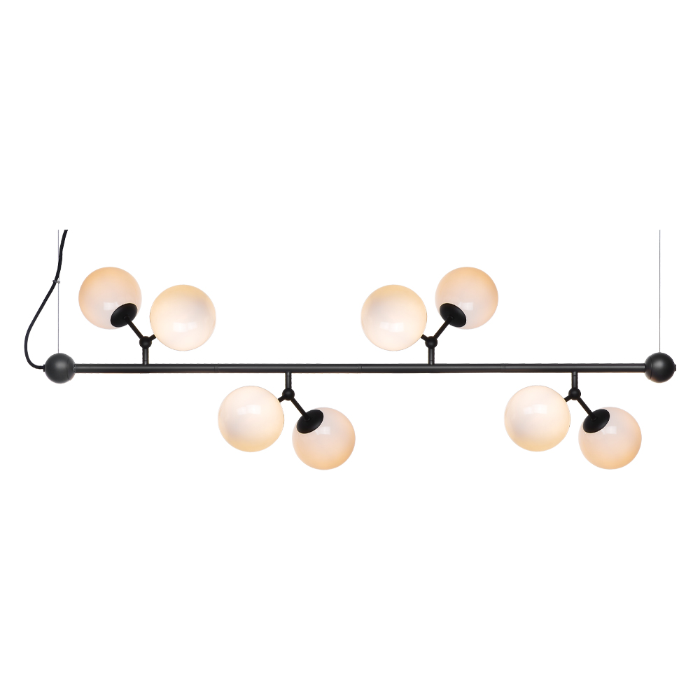 Atom horizontal 80cm Negro Lámpas de techo De Halo Design - Se recomienda colocarlo encima de la mesa del comedor o de la encimera de la cocina.