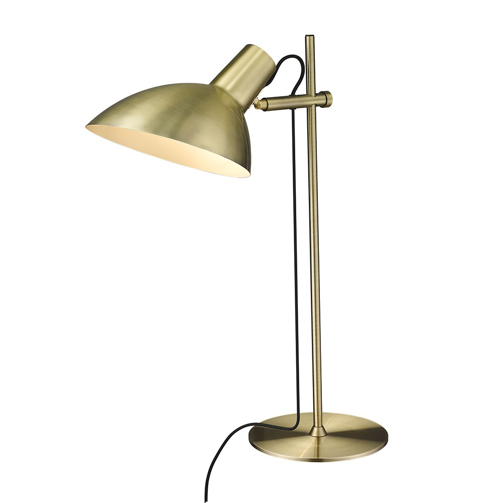 Metropole 63cm Latón antiguo lámpara de escritorio De Halo Design - Se suministra con cable textil negro de 1,5 m de longitud, interruptor de alimentaci&oacute;n y enchufe.
