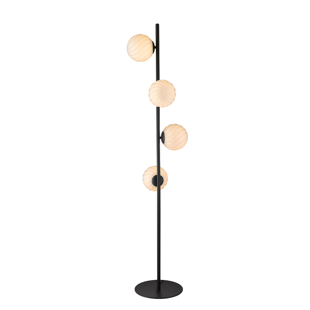 Twist Negro lámpara de pie De Halo Design - Haga que Twist sea el centro de atenci&oacute;n de su hogar: &iexcl;una elegante combinaci&oacute;n de dise&ntilde;o y funcionalidad!