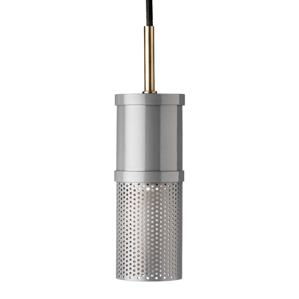 Frame Cylinder Ø6 Gris claro Lámpas de techo De Halo Design - Detalles como las inserciones de latón antiguo y el patrón de perlas exteriores hacen que esta serie de lámparas sea estéticamente única.
