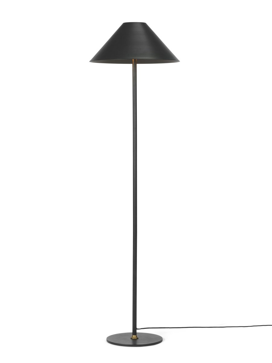Hygge 1 140cm Negro lámpara de pie De Halo Design - Viene con un cable de 200 cm de largo con un interruptor de encendido en la parte superior de la pantalla para un uso fácil y conveniente.