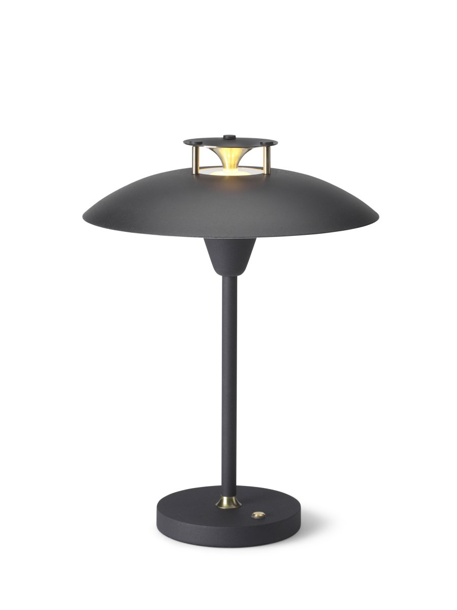 Stepp One-Two -Three 30cm Negro portátil De Halo Design - La lámpara tiene un regulador de intensidad de 3 niveles incorporado y proporciona una agradable luz blanca cálida.