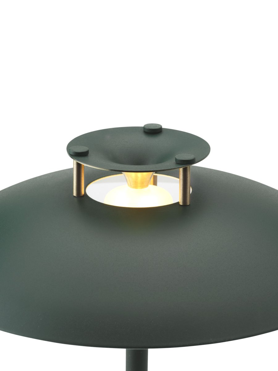 Stepp One-Two -Three 30cm Verde oscuro portátil De Halo Design - La lámpara tiene un regulador de intensidad de 3 niveles incorporado y proporciona una agradable luz blanca cálida.