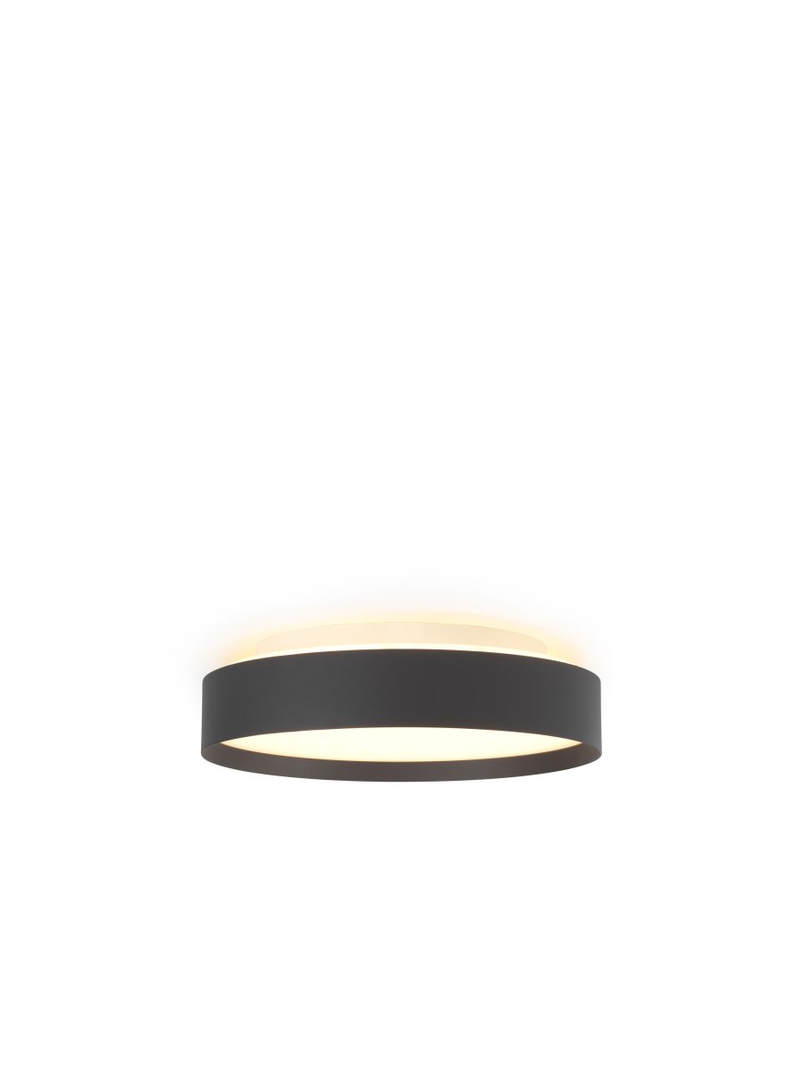 Backlight Full Ø30 Negro plafón De Halo Design - La luz se puede atenuar en tres niveles utilizando un interruptor de pared estándar.