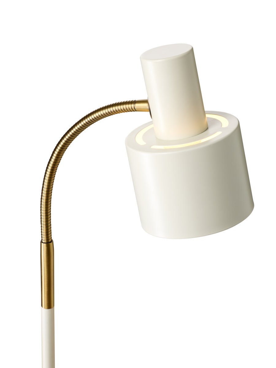 Vogue Blanco lámpara de pie De Halo Design - La lámpara incluye un cable de plástico blanco de 1,8 m, un interruptor y un enchufe.