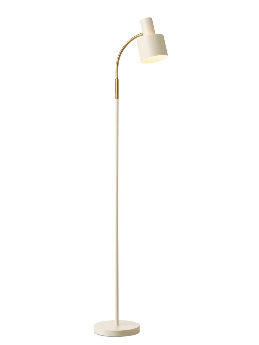 Vogue Blanco lámpara de pie De Halo Design - La lámpara incluye un cable de plástico blanco de 1,8 m, un interruptor y un enchufe.