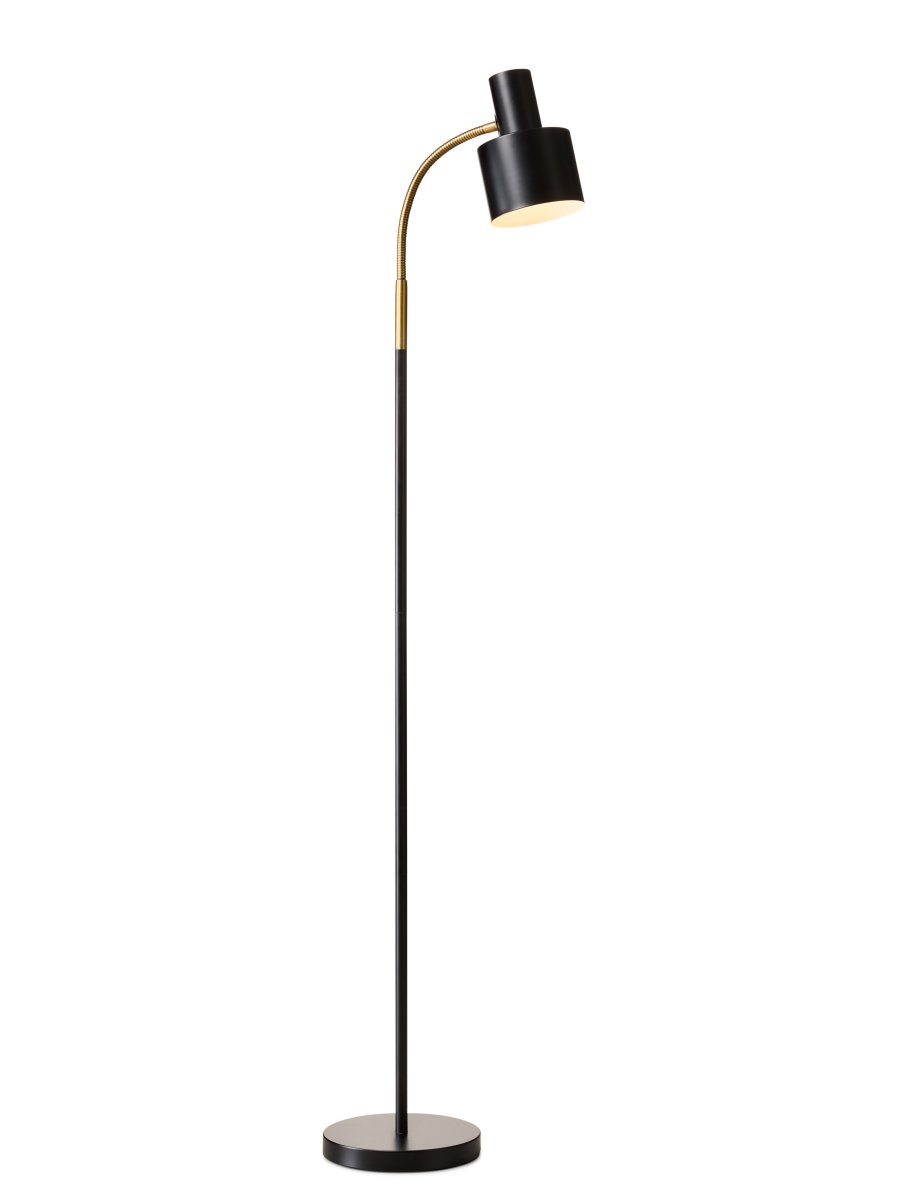 Vogue Negro lámpara de pie De Halo Design - La lámpara incluye un cable de plástico negro de 1,8 m, un interruptor y un enchufe.