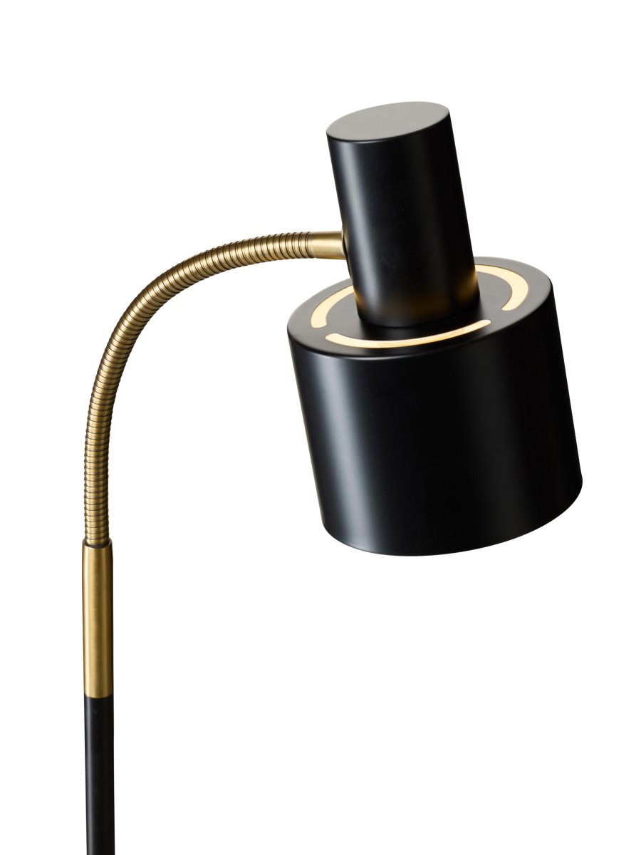 Vogue Negro lámpara de pie De Halo Design - La lámpara incluye un cable de plástico negro de 1,8 m, un interruptor y un enchufe.