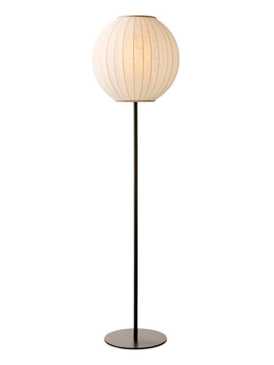 Balloon Blanco cremoso lámpara de pie De Halo Design - Incluye un cable de tela negro de 1,8 m, un interruptor de pie y un enchufe.