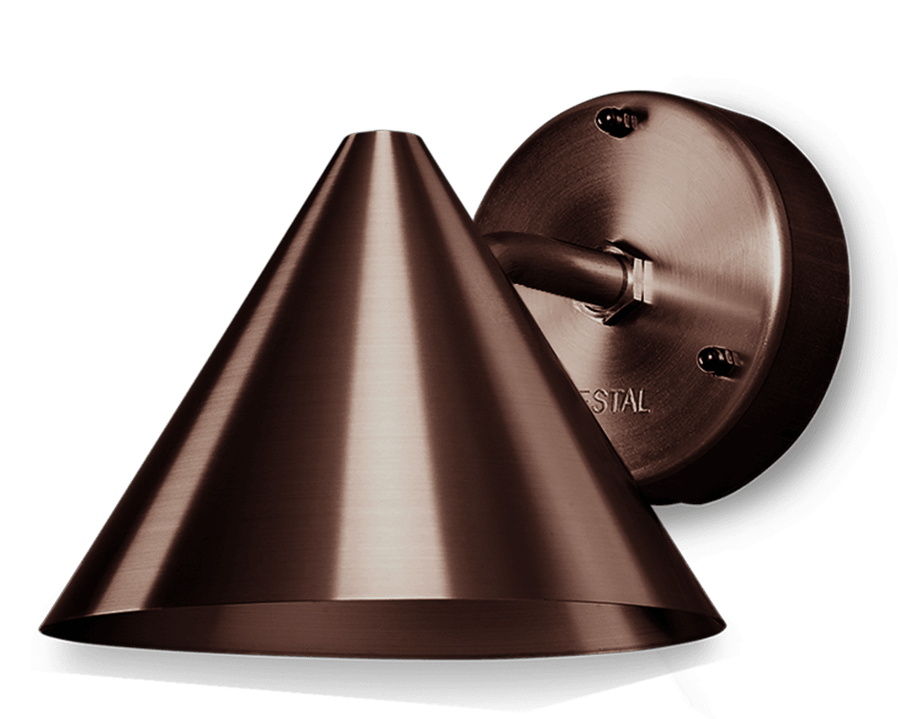 Tratt Micro IP23 Cobre oxidado oscuro lámpara de exterior De Westal - Tratt Micro es una evoluci&oacute;n de la luminaria Tratt, reinterpretada por Westal en una versi&oacute;n moderna.