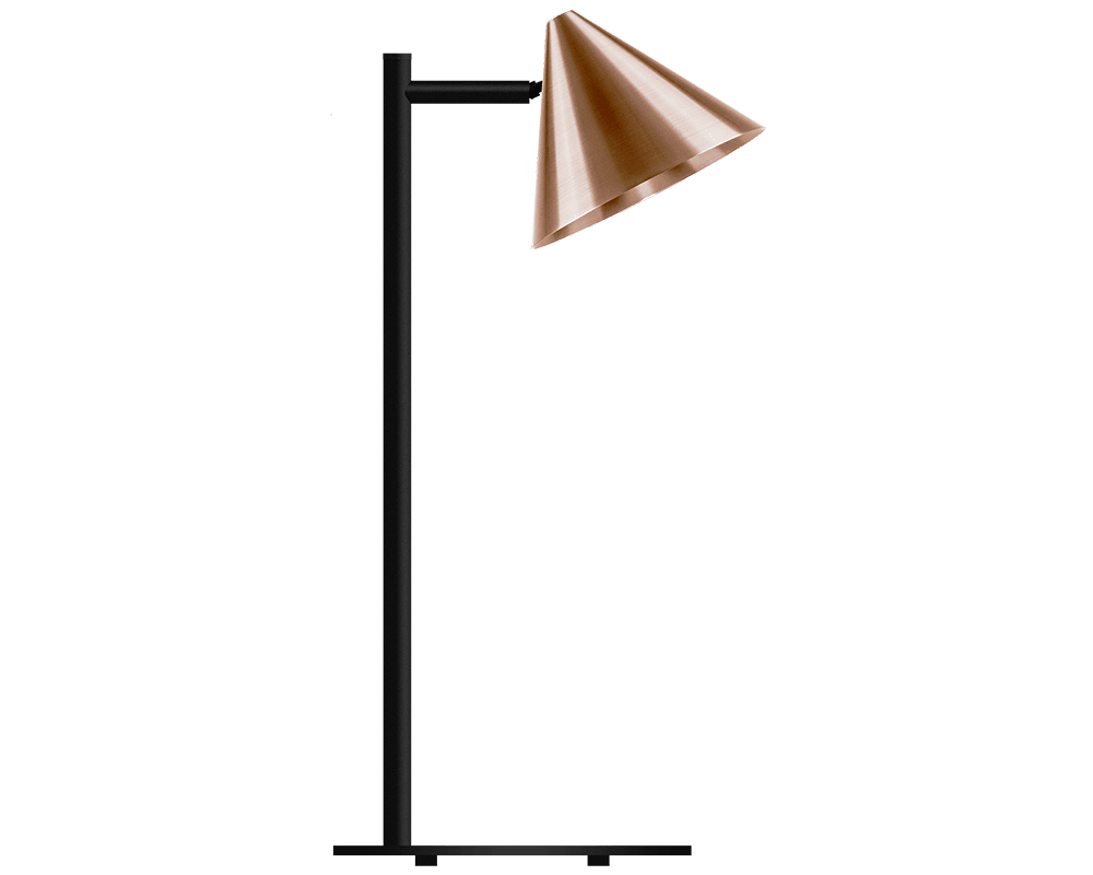 Tratt Micro 57cm cobre en bruto lámpara de mesa De Westal - Incluye un cable de 2 metros, un regulador de intensidad con funci&oacute;n de memoria y un adaptador de corriente.