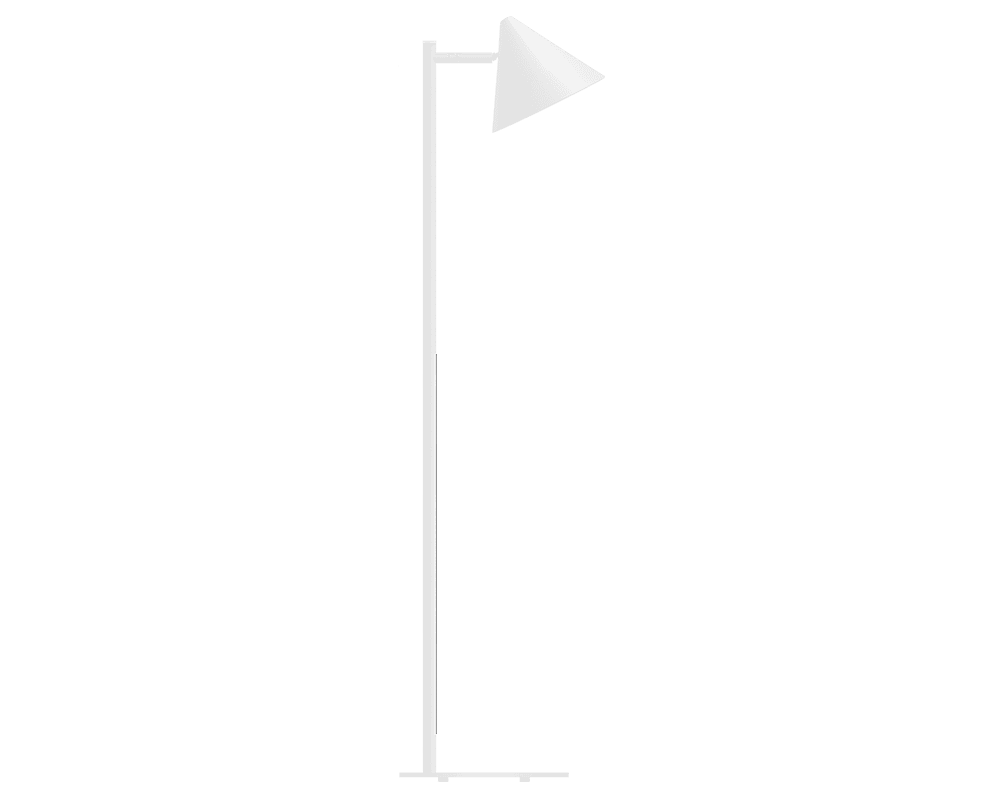 Imagen ampliada de Tratt Micro Blanco lámpara de pie De Westal - La l&aacute;mpara de pie Funnel est&aacute; fabricada en acero inoxidable con recubrimiento de polvo blanco.